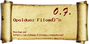 Opoldusz Filomén névjegykártya